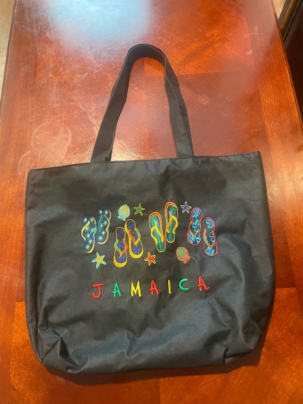 Embroidered Flip-Flop Jamaica Tote - Picture 2 of 11